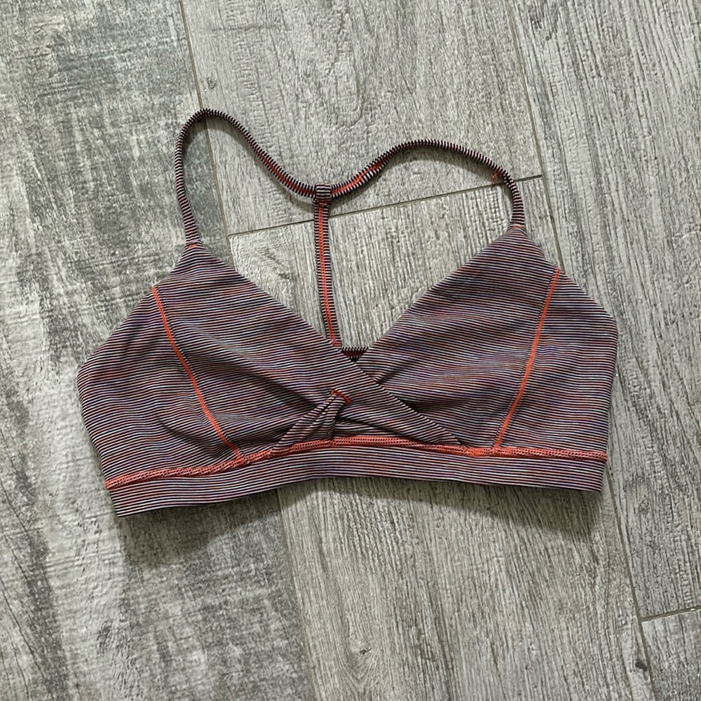 LULULEMON STRIPED ORANGE/PURPLE BRA